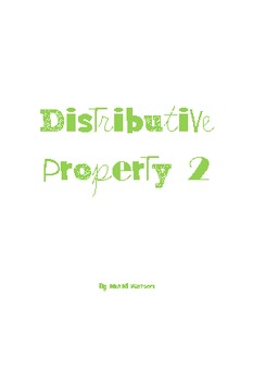 Preview of Activity Cards: Distributive Property II