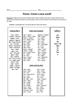 Preview of Activity: Create a New Word from Latin Roots