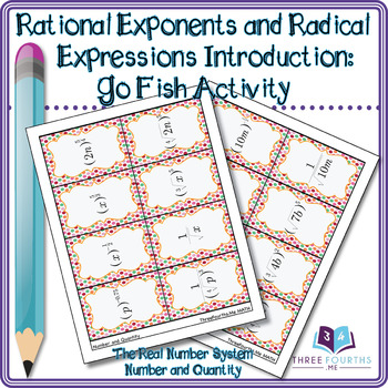 Preview of GO FISH Rational Exponents and Radical Expressions: Activity
