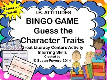 Preview of Activity Guess the Character Traits Bingo with IB Attitudes