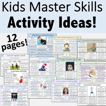 Preview of Activity Idea Information Sheets from Kids Master Skills
