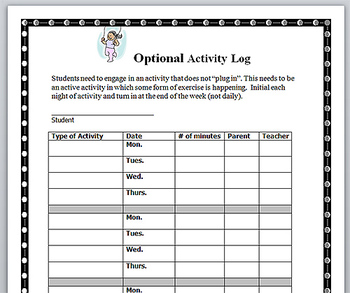 Preview of Activity Log