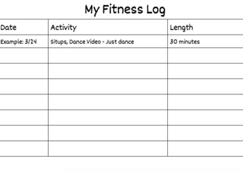 Preview of Activity Log Challenge! 