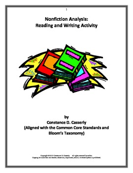 Preview of Comprehension Activity - CCSS: Nonfiction Reading and Writing Analysis