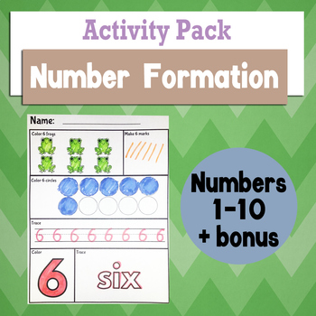 Preview of Activity Pack: Number Formation 1-10 Worksheets & Printables