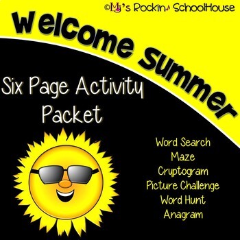 Preview of Activity Packet: End of School Year/Welcome Summer