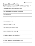 Activity Sheet.Grammar.Subject&Predicate Compound 1.1