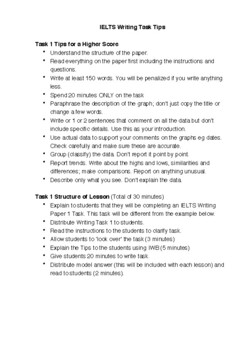 Preview of Activity Sheet.IELTS Writing Tips 1.1