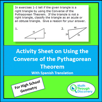 pythagorean theorem converse homework 2