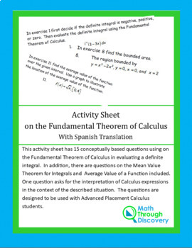 fundamental theorem of calculus worksheet