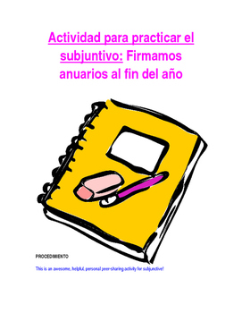 Preview of Activity Sp3-Sp5 - Anuarios: Timed Yearbook Writing for Subjunctive Practice