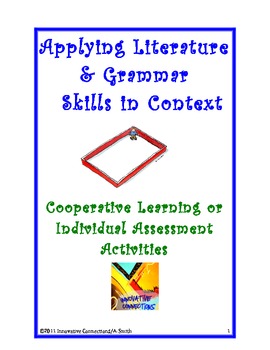 Preview of Activity Tasks to Teach Grammar & Literature Elements in Context