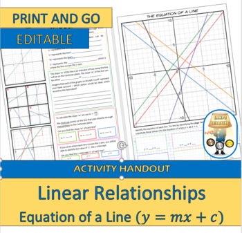 Preview of Activity - The Equation of a Line (Printable)