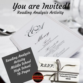 Preview of Literature Analysis - CCSS: You are Invited! Activity