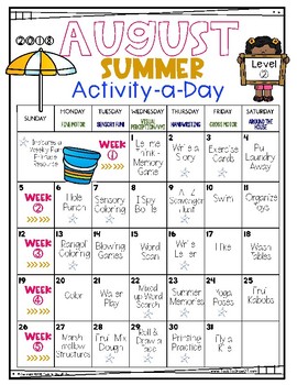 free summer calendar grade 2 grade 4 2018 edition by
