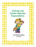 Activity and Center Specfic Expectations for Preschoolers