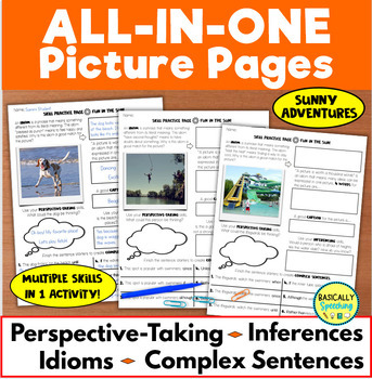 Preview of Activity for Mixed Speech Therapy Groups, Language Skill Worksheets-SUMMER