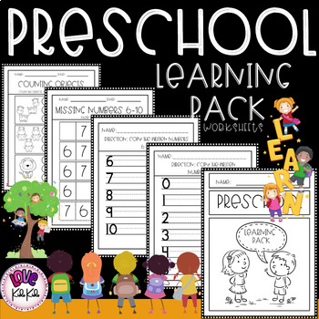 Activity preschool learning pack worksheets by LOVE KIDS KIDS | TpT