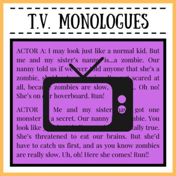 Preview of Actor T.V. Monologues | Student Performance | Short Speeches for Children