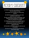 Actor's Checklist Poster/Printable