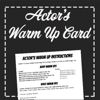 Preview of Actor's Warm Up Instructions