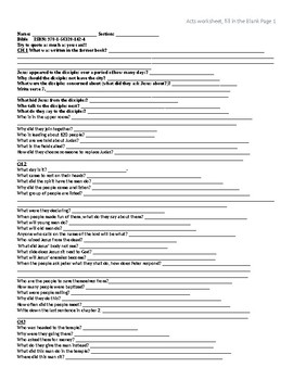 acts fill in the blank worksheet by bible from genesis to revelation