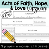 Acts of Faith, Hope, and Love: Catholic Prayer Handwriting