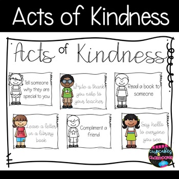 Acts of Kindness by Cupcakes and Chalkboards | Teachers Pay Teachers
