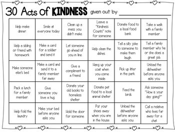 Acts of Kindness Classroom Incentive Charts - EDITABLE by Key to Kinders