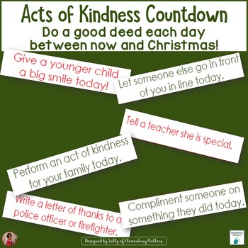 Preview of Acts of Kindness Holiday Countdown: Make a Countdown Chain of Kindness!