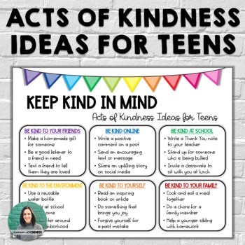 Preview of Acts of Kindness Ideas for Teens! | FREE SEL Activities