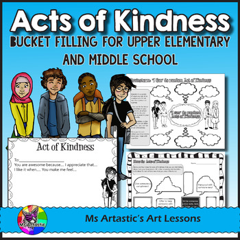 Preview of Acts of Kindness and Bucket Filling Activities and Worksheets for Middle School