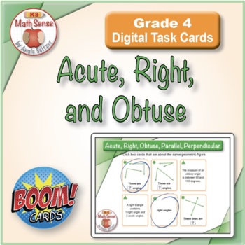 Preview of Acute, Right and Obtuse Angles & Triangles: BOOM Geometry Digital Cards 4G13