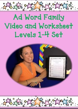 Preview of Ad Family Worksheet Set and Video Links for Levels 1-4