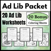 Ad Lib Activities | Digital and Printable| Parts of Speech