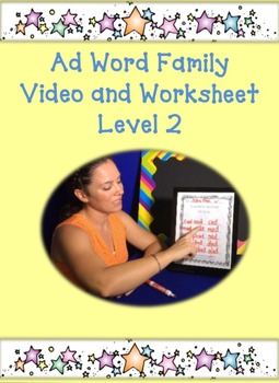 Preview of Ad Word Family:Video and Worksheet, Level 2