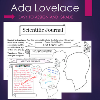 Preview of Ada Lovelace Biography Graphic Organizer Interactive Journal