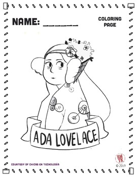Preview of Ada Lovelace Coloring
