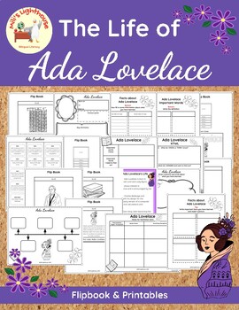 Preview of Ada Lovelace Informational Flipbook and Printables
