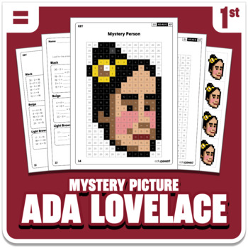 Preview of Ada Lovelace Math Mystery Picture - Grade 1 Operations - Women's History Month
