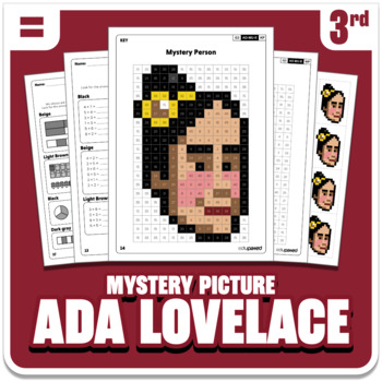 Preview of Ada Lovelace Math Mystery Picture - Grade 3 Operations - Women's History Month