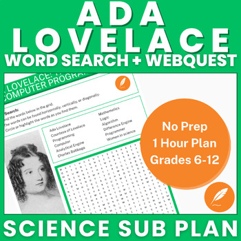 Preview of Ada Lovelace: Computing History Women in STEM Technology (NO PREP) Word Search++