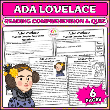 Preview of Ada Lovelace: Pioneer of Computing Nonfiction Reading & Activities for Women's H