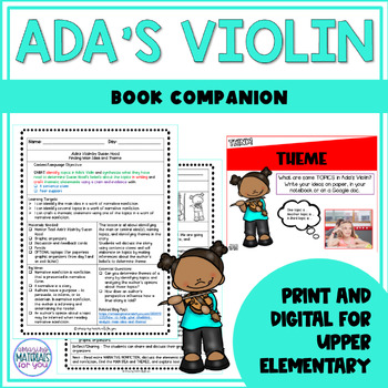 Preview of Ada's Violin Narrative Nonfiction Book Companion | Main Idea and Theme
