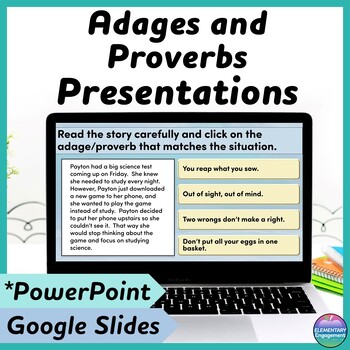 Preview of Adages and Proverbs Google Slides and PowerPoint Presentations