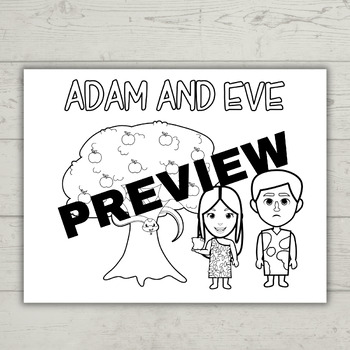 Adam and Eve Activity Sheet, Bible Story Activities, Sunday School Lesson