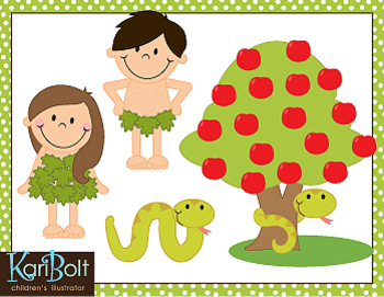 Preview of Adam and Eve Clip Art