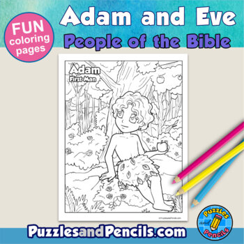 Adam and Eve Coloring Pages | People of the Bible by Puzzles and Pencils