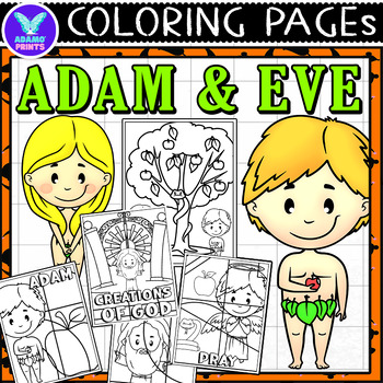 Preview of Adam and Eve Coloring Pages & Writing Paper ELA Activities No PREP