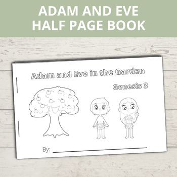 Adam and Eve Half Page Book, Mini Book, Bible Crafts, Sunday School Lesson